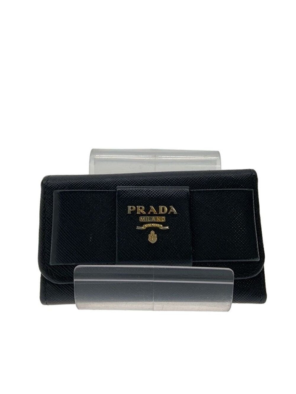 Prada Key Case Wallet Leather Black